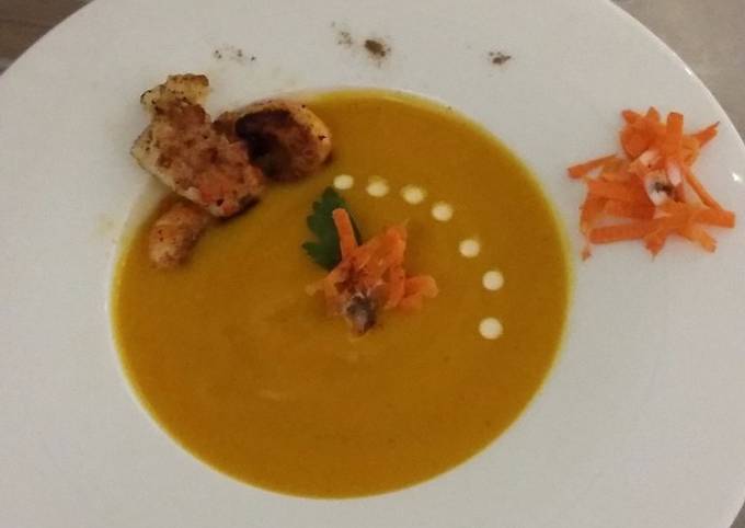 Velouté de Courge aux Crevettes