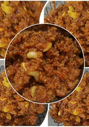 A picture of Gajar ka Halwa with fresh malai.