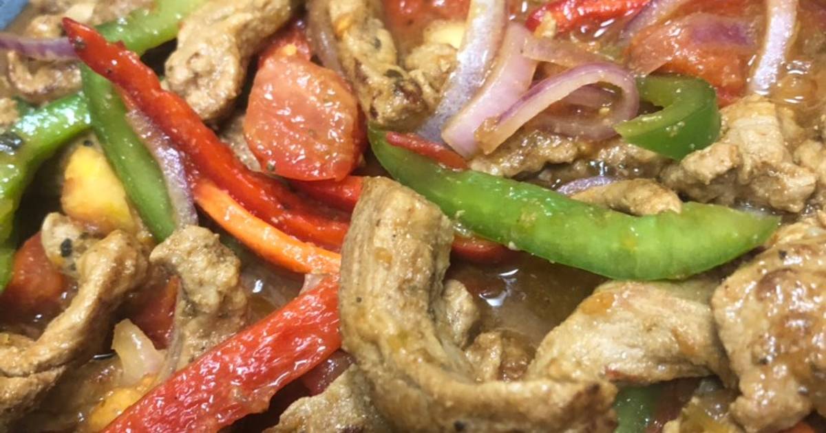 Fajitas de cerdo Receta de Rosellyn polo- Cookpad