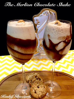 A picture of The Merlion Chocolate Shake.