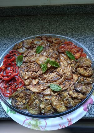 Una foto de Verduras asadas en ensalada