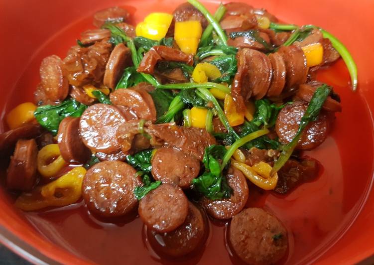 Recipe of Homemade My Mild Chorizo with sun dried tomatoes and Peppers