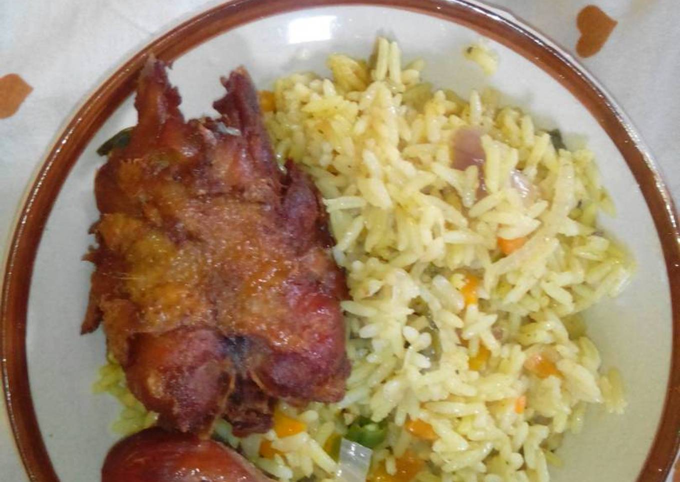 Fried rice and chicken