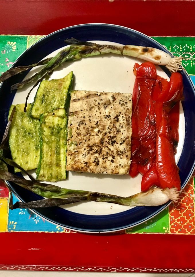 Una foto de Asadito vegano al carbón
