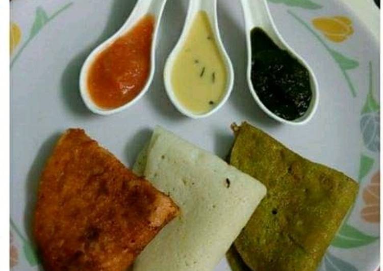Recipe of Super Quick Homemade Triranga dosa