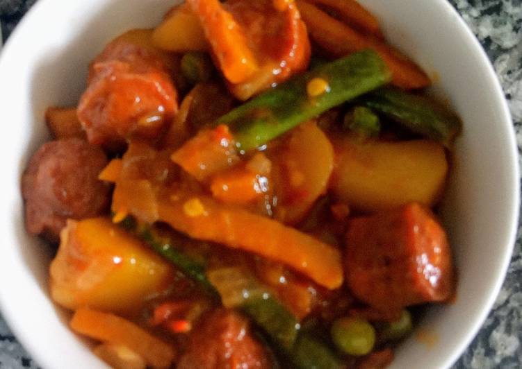 Simple Way to Prepare Ultimate Sausage vegetable stir fry