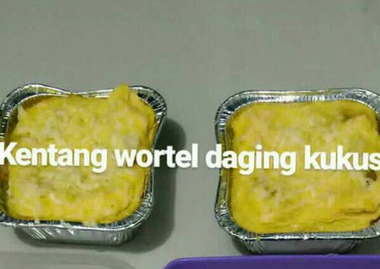 Resep: Mpasi 9m+ Kentang Wortel Daging Kukus yang Lezat