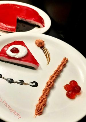 A picture of Strawberry Jello Mousse Cake.
