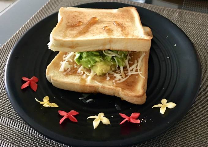 Cara Buat Avocado honey toast Rumahan