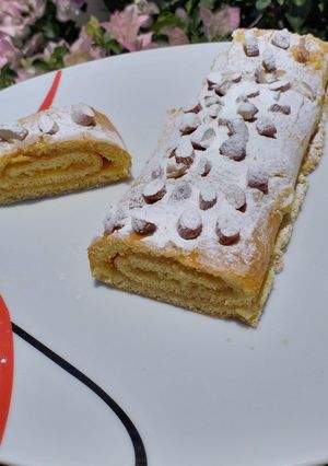 Una foto de Jelly roll con crema de limón