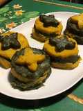Duos de purées curcuma et spiruline