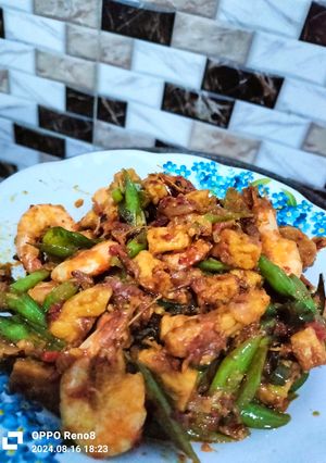 Foto resep Tumis Sambal Udang tempe buncis terasi