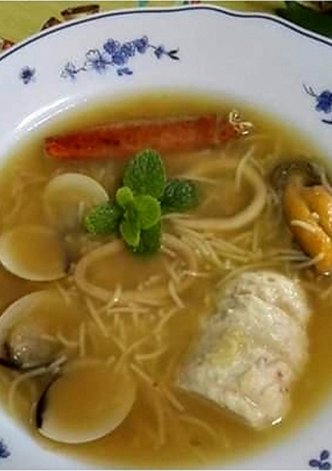Una foto de Mi sopa de mariscos Navideña!!
