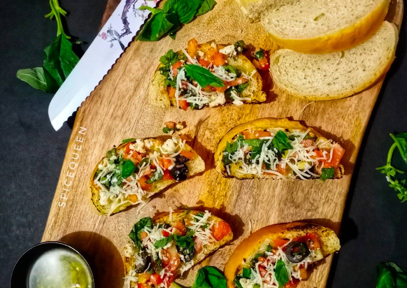 Basil Tomato Bruschetta