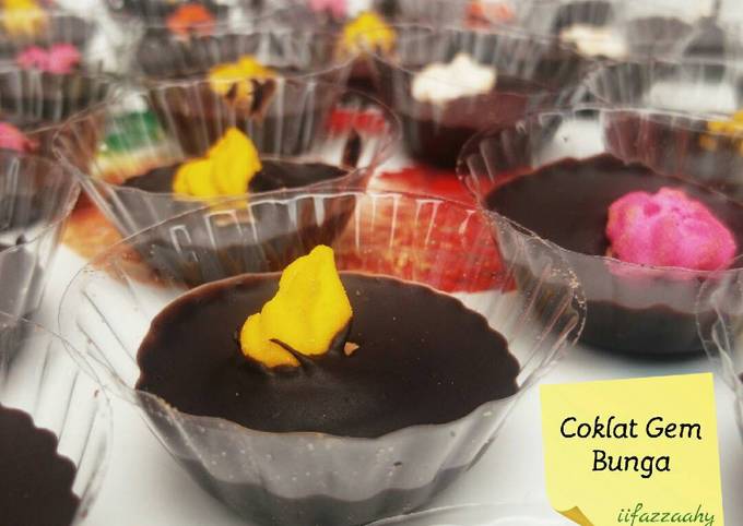 Coklat Gem Bunga (kue lebaran praktis)