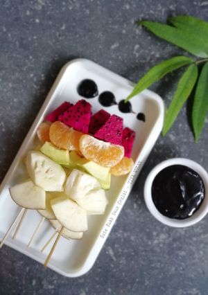 Foto resep Sate Buah Saus Coklat