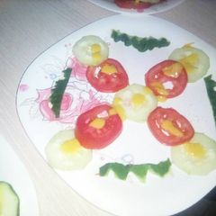 A picture of Cucumber and tomato salad.
