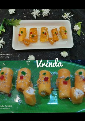 A picture of Mango Cheese Rolls.