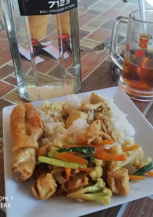 Foto resep Tumis tahu sayur+ayam goreng
