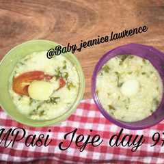A picture of Mpasi 9m+ Bubur pakcoy+telur puyuh.