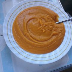 A picture of Pumpkin carrot soup.
