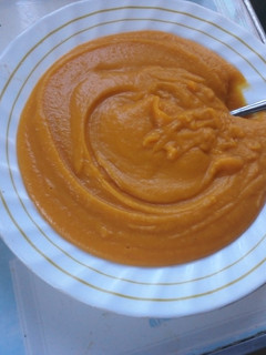 A picture of Pumpkin carrot soup.