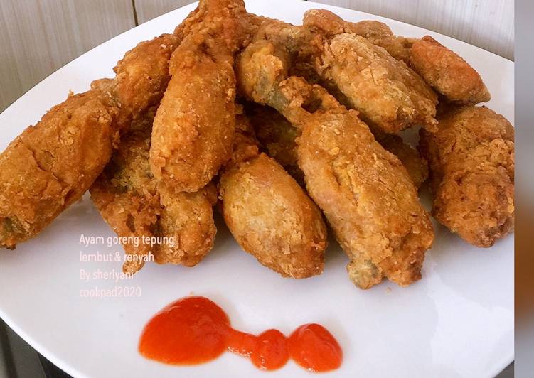 Bagaimana Menyiapkan Ayam goreng tepung renyah dan lembut di dalam 😋, Enak Banget