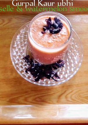 A picture of Roselle & watermelon smoothie 🥤🍉.