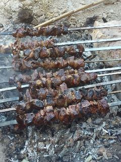 عکسی از دستور کباب جگر و دل و قلوه گوسفندی به همراه دنبه