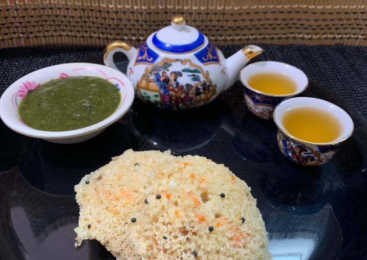 Oats carrot idli with lemon tea