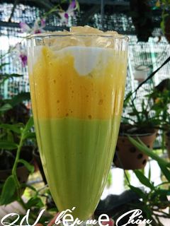 Hình của món Sinh tố bơ xoài mix cốt dừa, thạch rau câu dẻo.