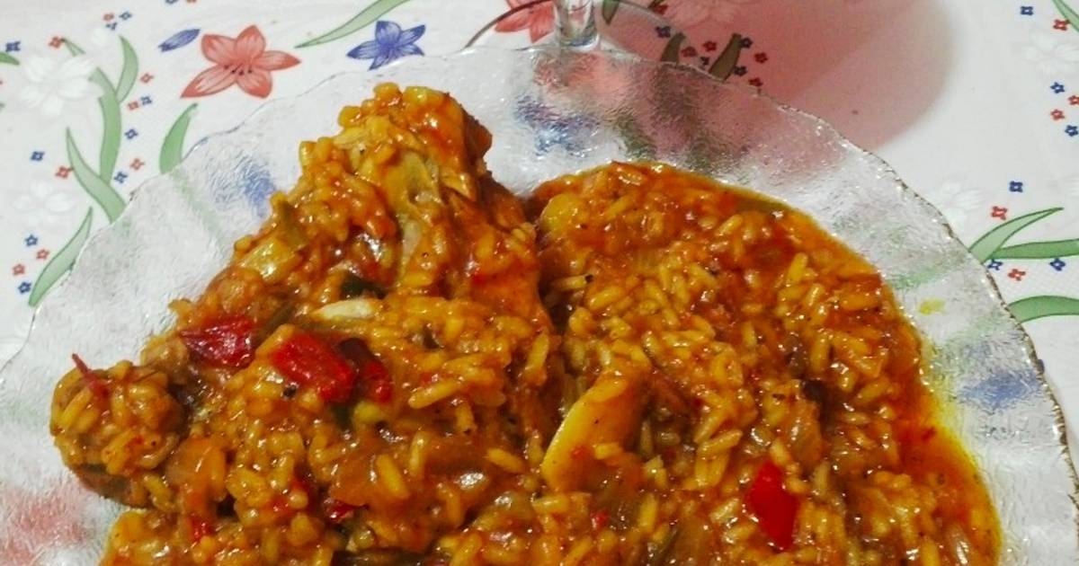 Arroz amarillo con salsa de pollo y ají Receta de Gustavo Yuse ...