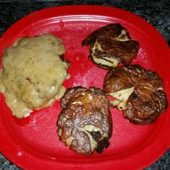 A picture of Smashed Vinegar & Salt Crispy Potatoes.