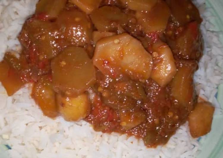 Easiest Way to Prepare Super Quick Homemade White Rice And Potato Stew