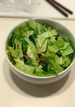 A picture of Asian style beegan salad!.