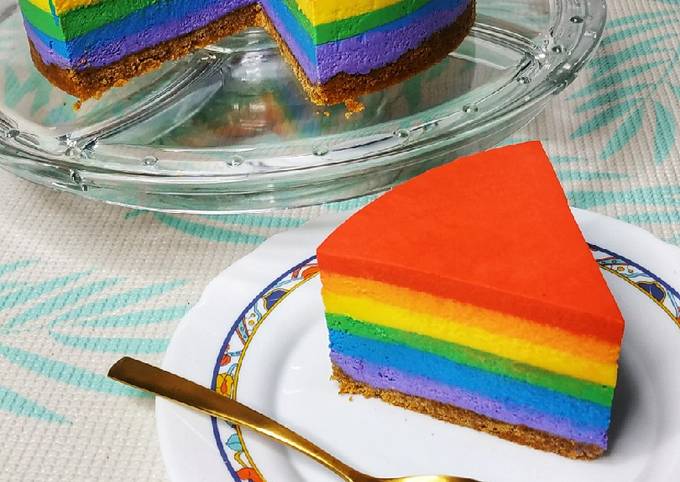Cheesecake frío con los colores LGTBI Receta de Endúlzate con Eu- Cookpad