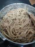 Pasta de crema con camarones