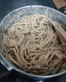 Pasta de crema con camarones