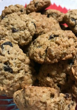 A picture of Soft and Chewy Oatmeal Raisin Cookies *updated*.