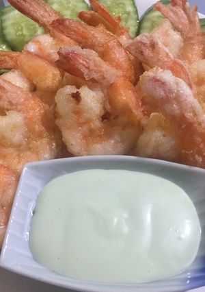 รูปของ กุ้งทอด ซอสมายองวาซาบิ