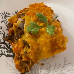A picture of Ground beef Enchilada Casserole.