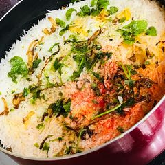 A picture of Mutton dum biryani.