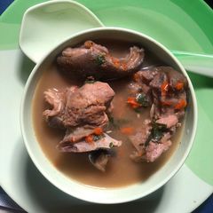 A picture of Goat meat pepper soup.