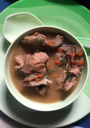 A picture of Goat meat pepper soup.