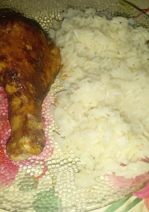 Una foto de Pollo al horno con Arroz 😀😀