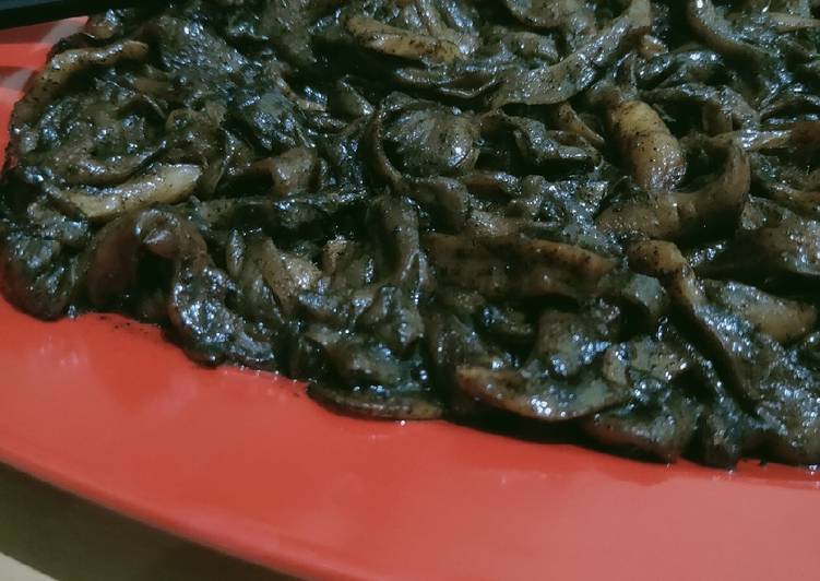 Kiat-kiat mengolah (blackpapper mushroom) Jamur Lada Hitam gurih