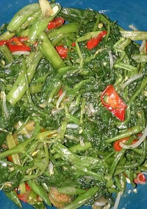 Foto resep Tumis kangkung saus tiram with buncis tauge