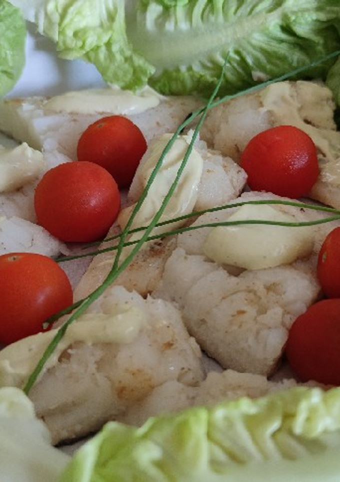 Una foto de Lomos de bacalao en salsa de aguacates