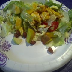 A picture of Guava pineapple vinaigrette and salad.