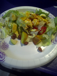A picture of Guava pineapple vinaigrette and salad.